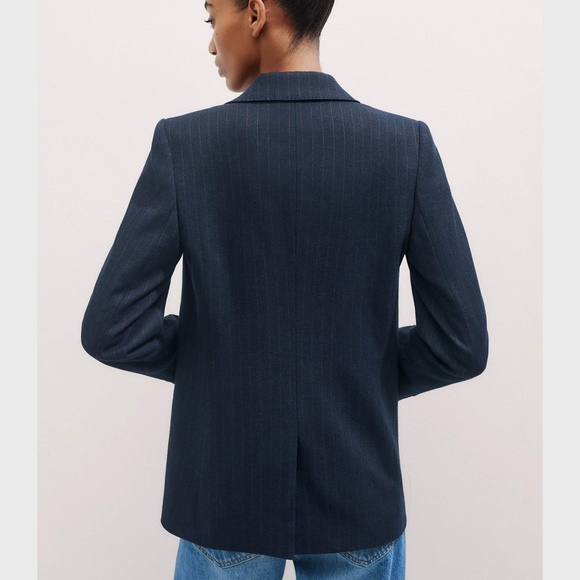 ME+EM Wool Blend Pinstripe Boyfriend Blazer - Picture 2 of 15